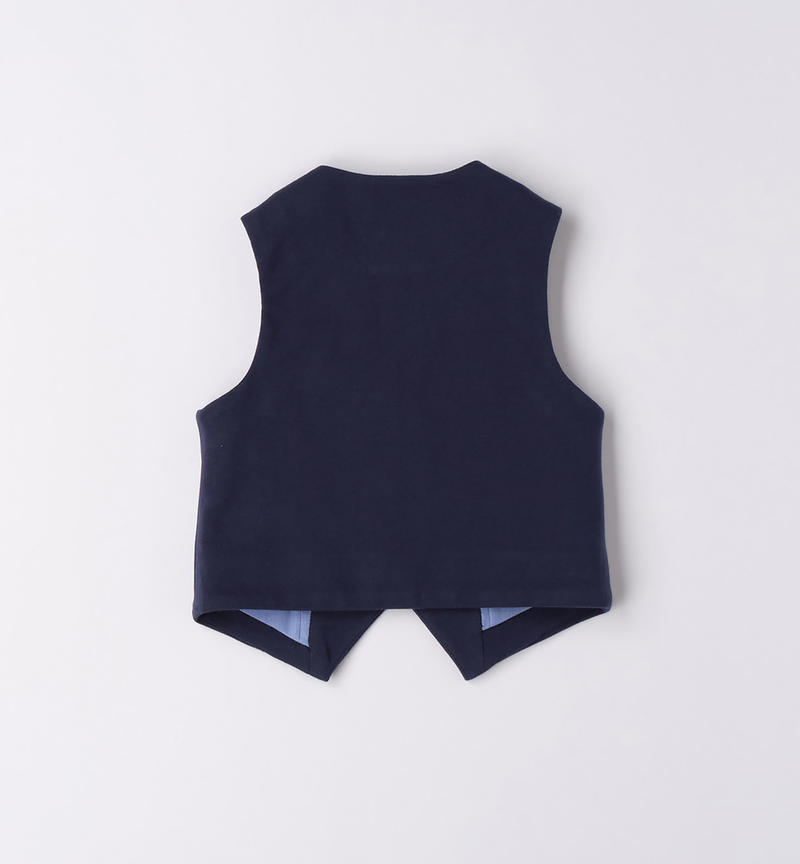 Sarabanda fleece waistcoat for boys from 9 months to 8 years NAVY-3854