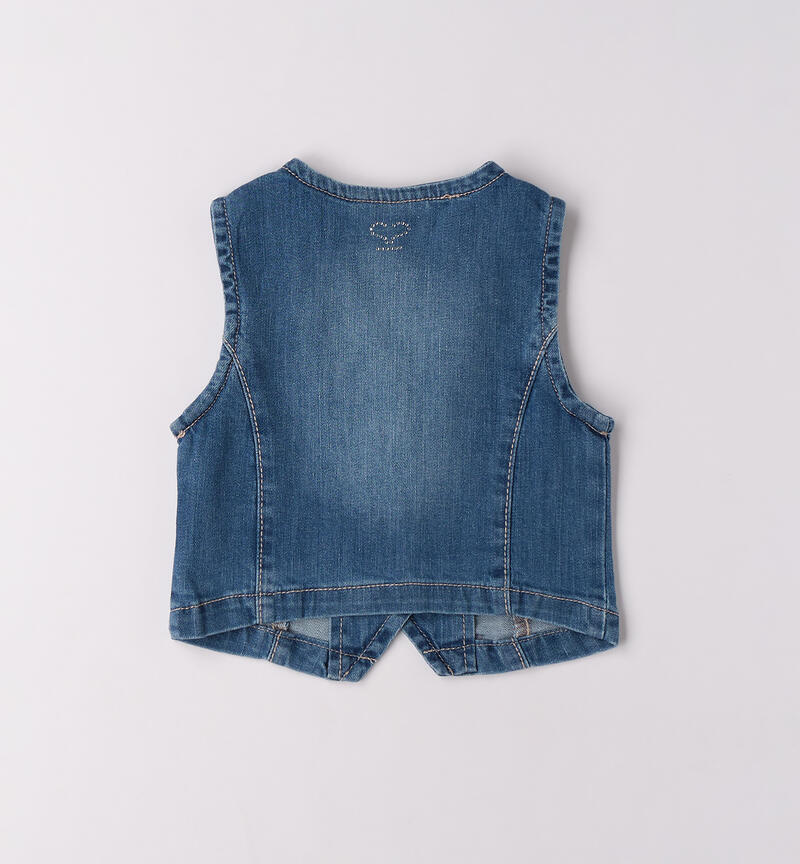 Gilet jeans bambina STONE WASHED CHIARO-7400
