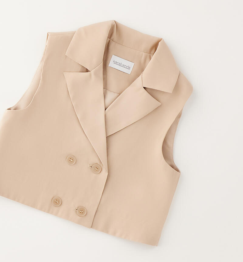 Girls' vest BEIGE-0941