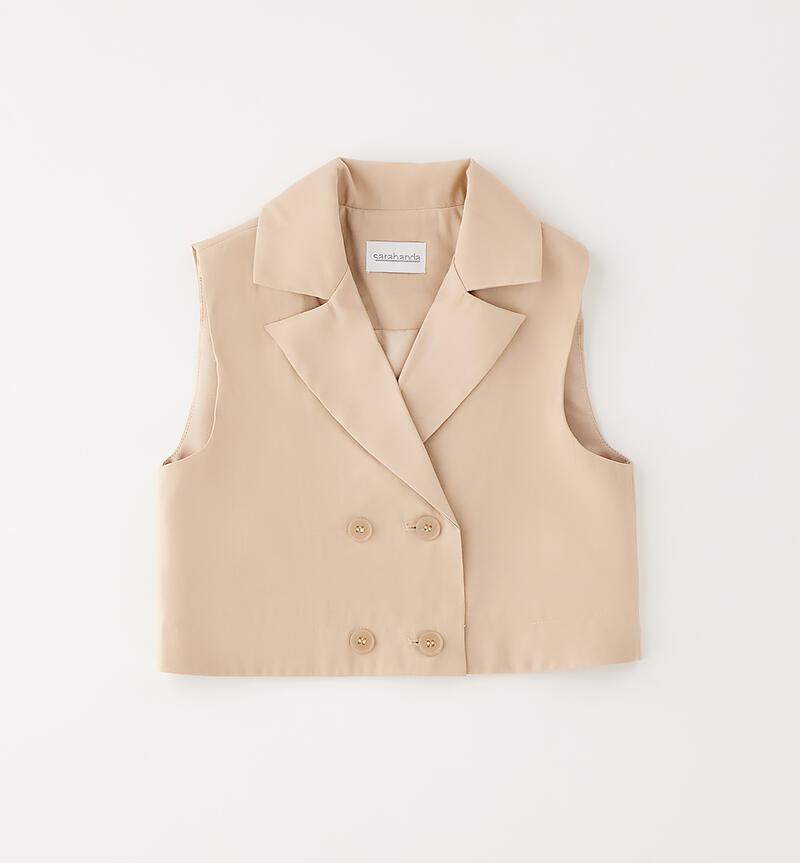 Girls' vest BEIGE-0941