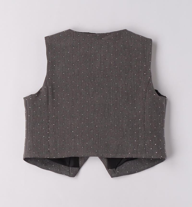 Gilet per ragazza GRIGIO MELANGE SCURO-8994