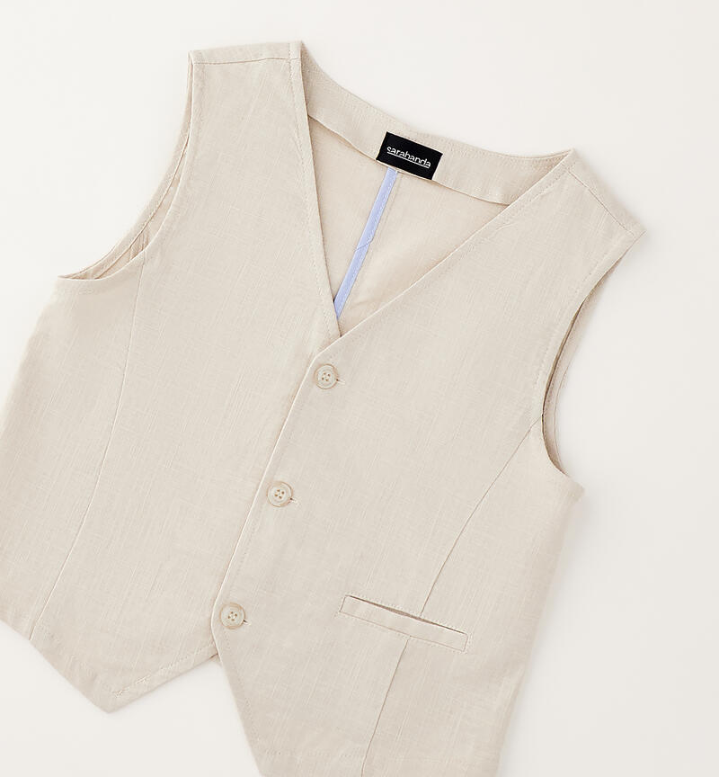 Elegant boy's vest ECRU'-0432