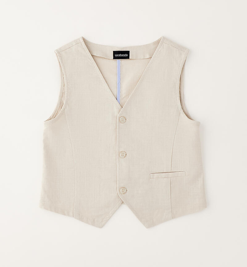 Elegant boy's vest ECRU'-0432
