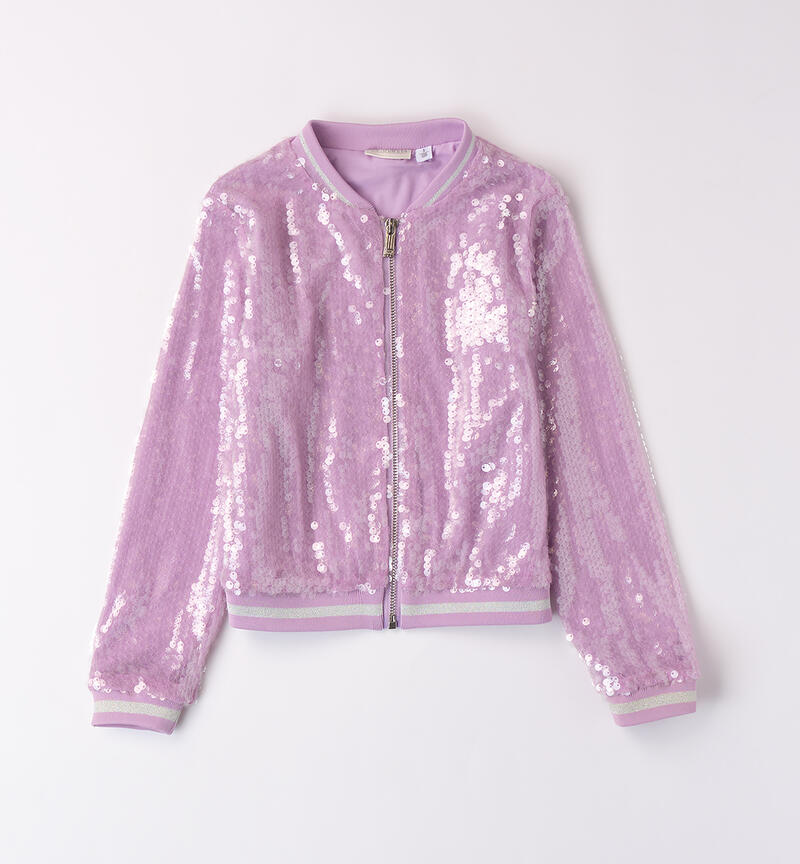 Girls' jacket with sequins LILAC-3323