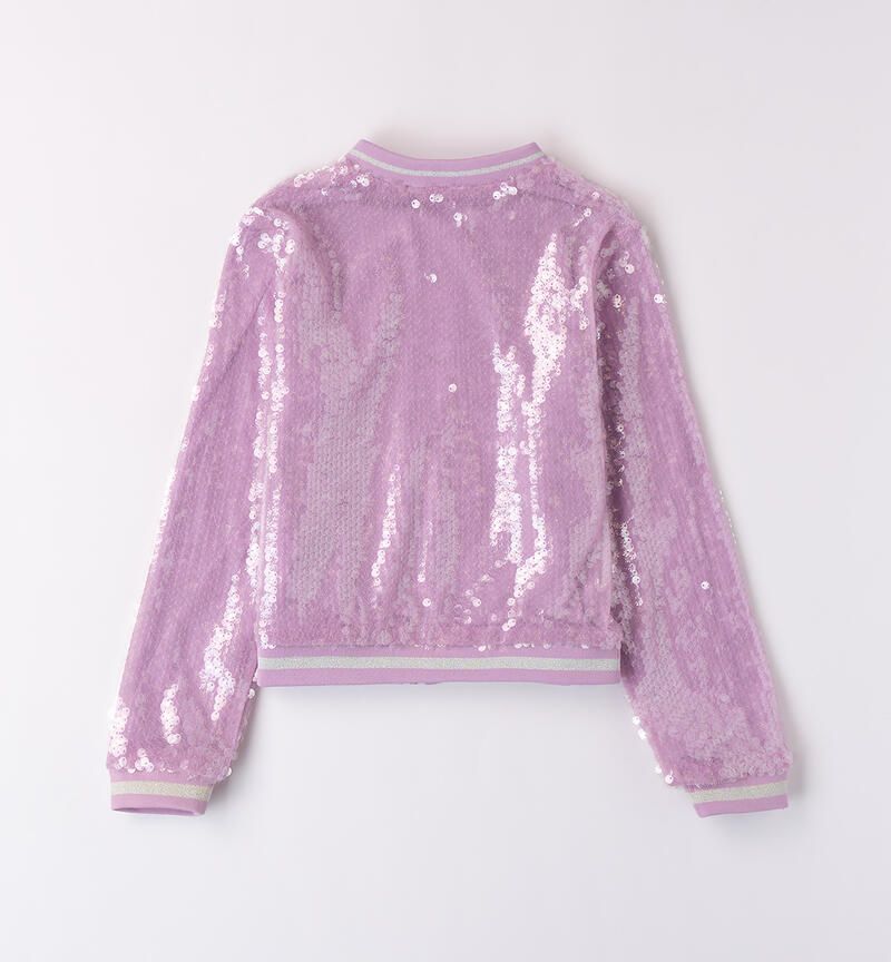 Girls' jacket with sequins LILAC-3323
