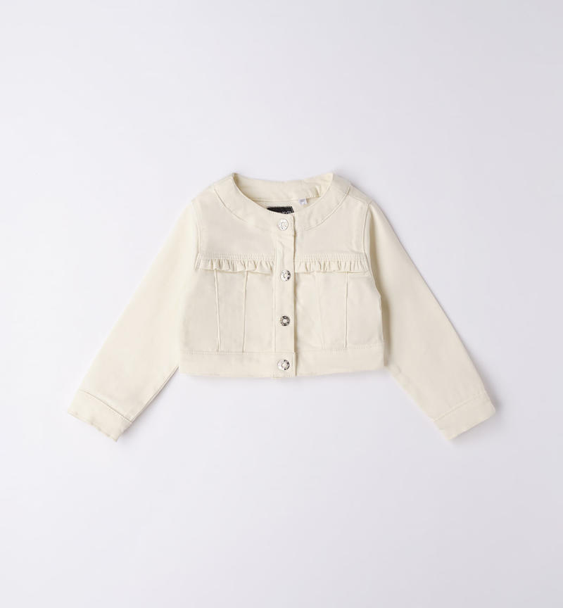 Sarabanda jacket with ruffles for girls from 9 months to 8 years PANNA-0112
