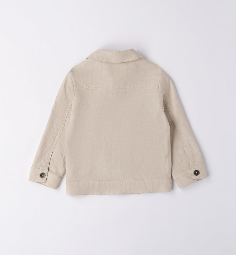 Giubbotto bambino in lino da 9 mesi a 8 anni Sarabanda BEIGE-0435