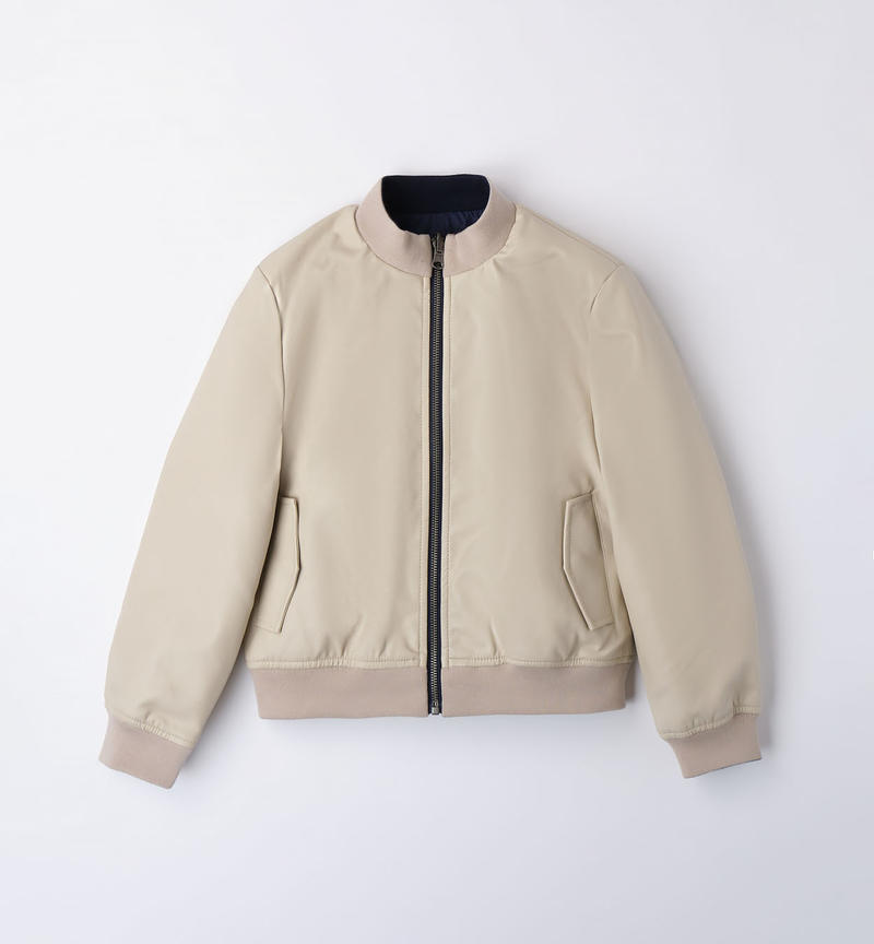 Giubbotto bomber reversibile ragazzo da 8 a 16 anni Sarabanda BEIGE-0435