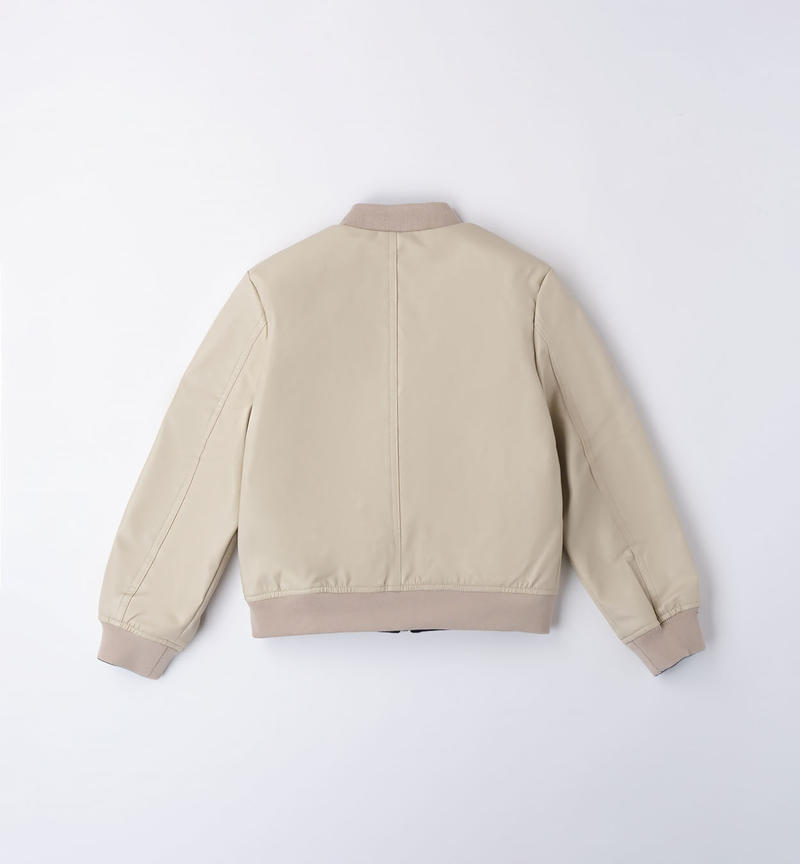 Giubbotto bomber reversibile ragazzo da 8 a 16 anni Sarabanda BEIGE-0435