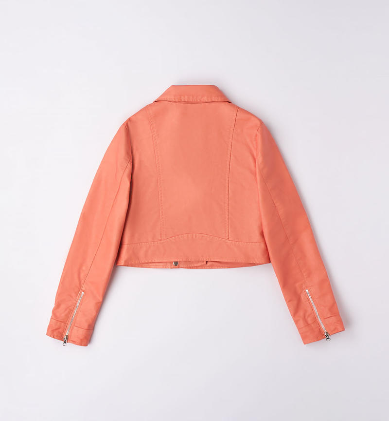 Sarabanda biker jacket for girls from 8 to 16 years MANDARINO-2132