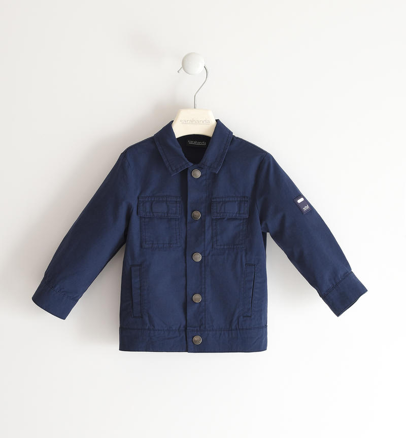 Sarabanda nylon cotton jacket for boys from 6 months to 8 years NAVY-3854