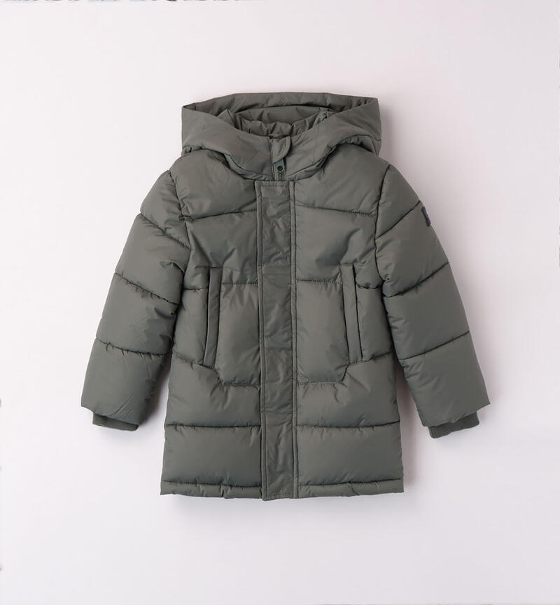 Sarabanda hooded winter jacket for boys from 9 months to 8 years VERDE SCURO-4254