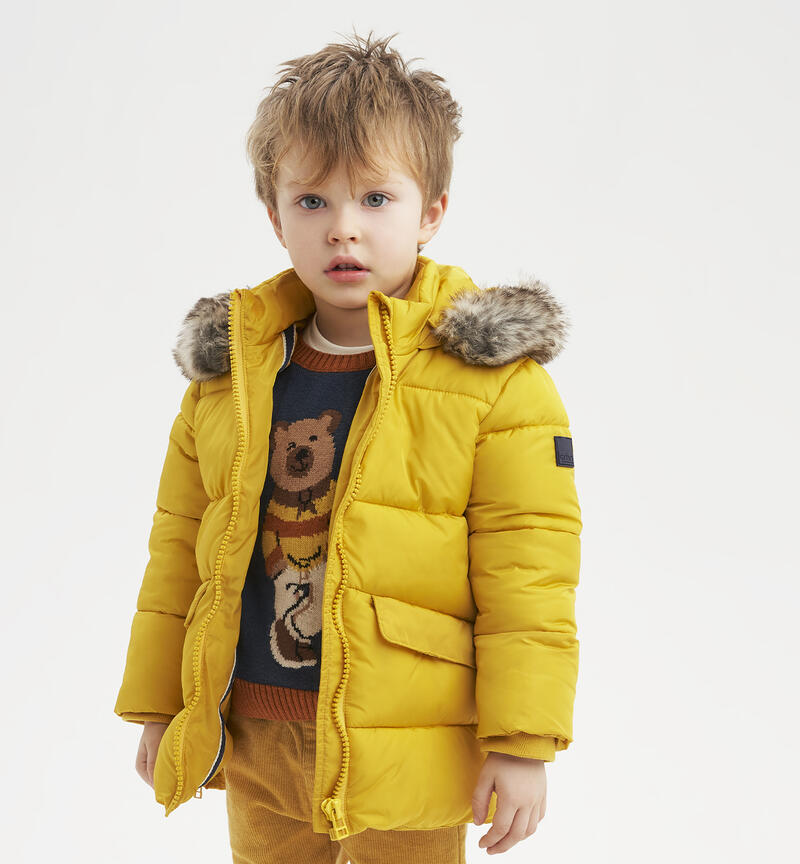 Sarabanda winter jacket for boys from 9 months to 8 years GIALLO-1516