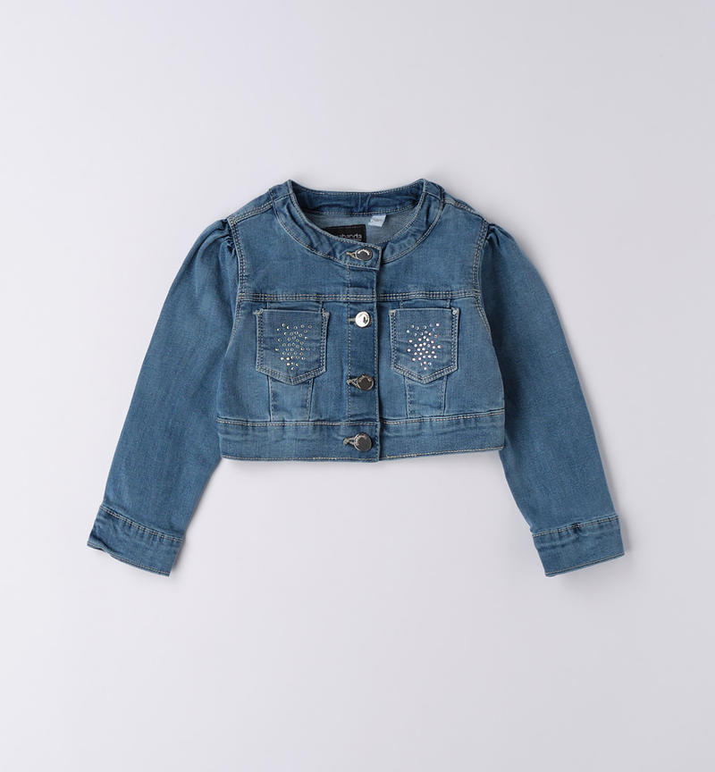 Giubbotto jeans con strass bambina da 9 mesi a 8 anni Sarabanda STONE BLEACH-7350