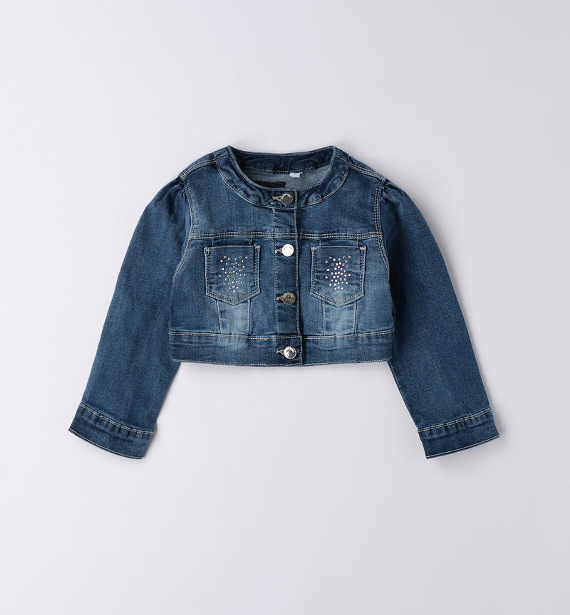 Giubbotto jeans con strass bambina da 9 mesi a 8 anni Sarabanda STONE WASHED-7450