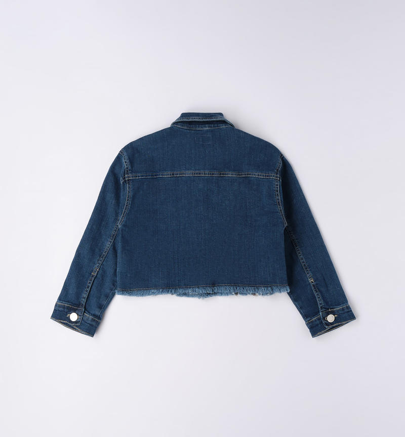 Sarabanda denim jacket for girls from 8 to 16 years STONE WASHED-7450