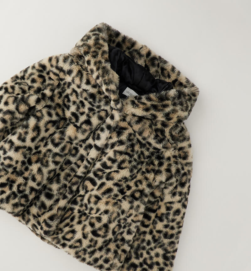 Girls' spotted jacket BEIGE-0151