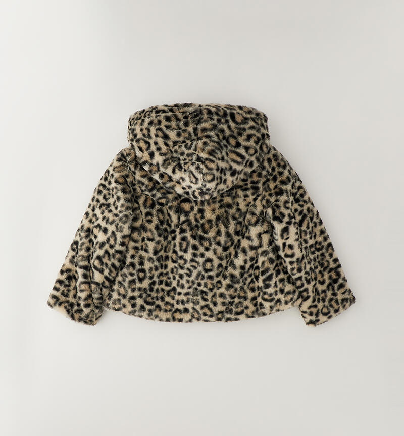 Girls' spotted jacket BEIGE-0151