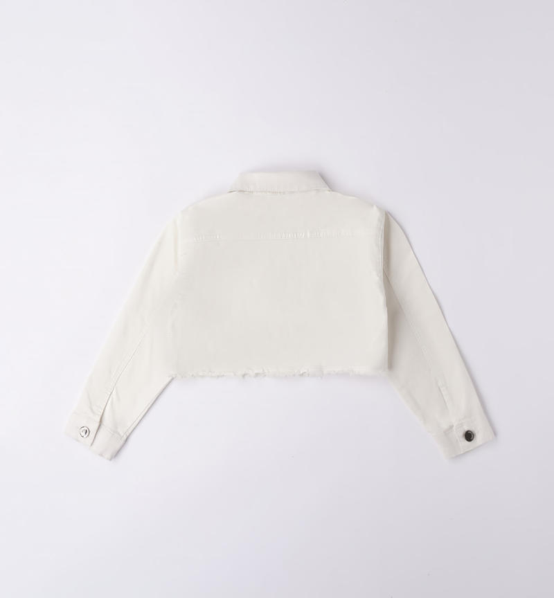 Sarabanda fringed jacket for girls from 8 to 16 years PANNA-0112