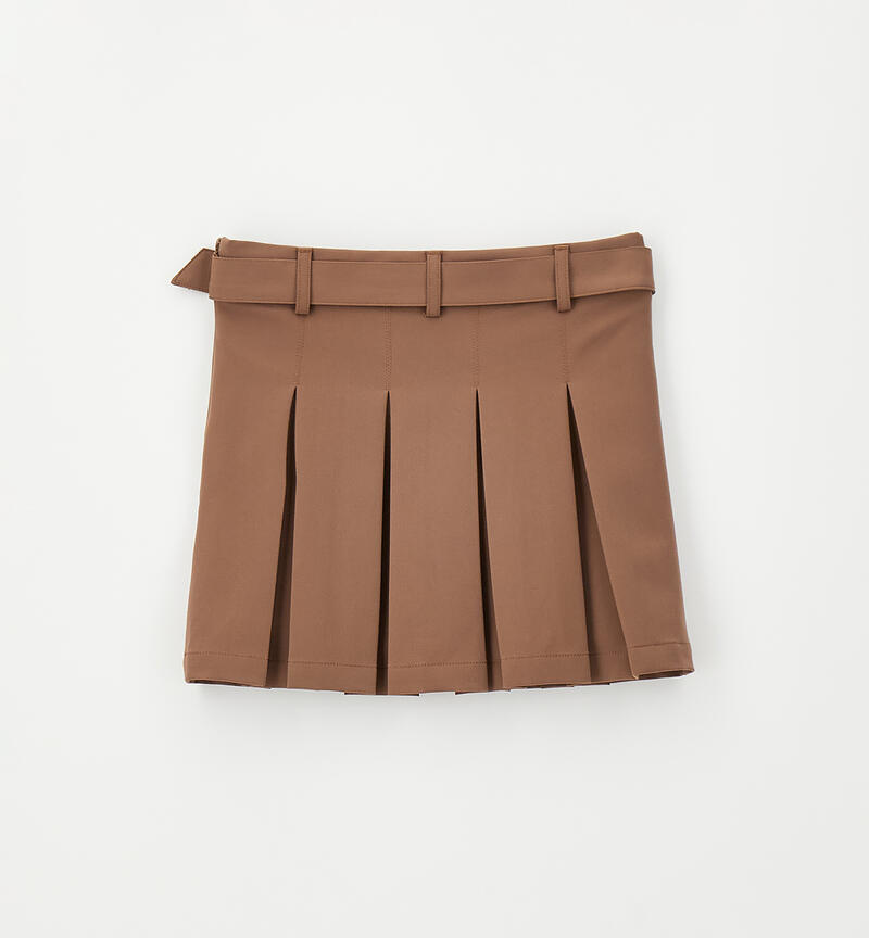 Pleated skirt for girls BROWN-1213