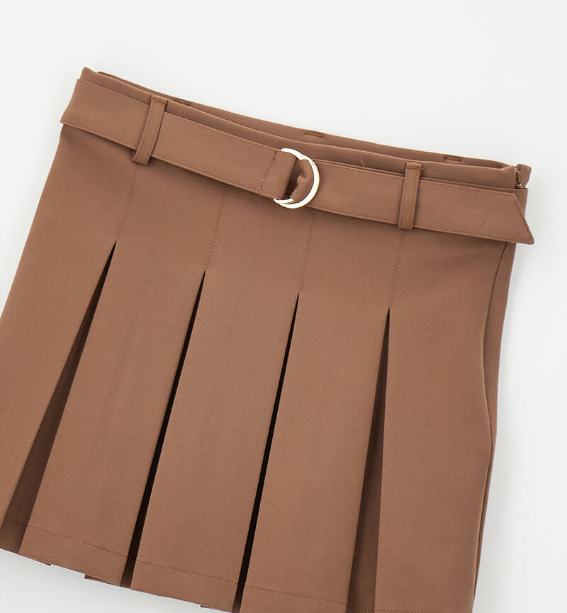 Pleated skirt for girls BROWN-1213