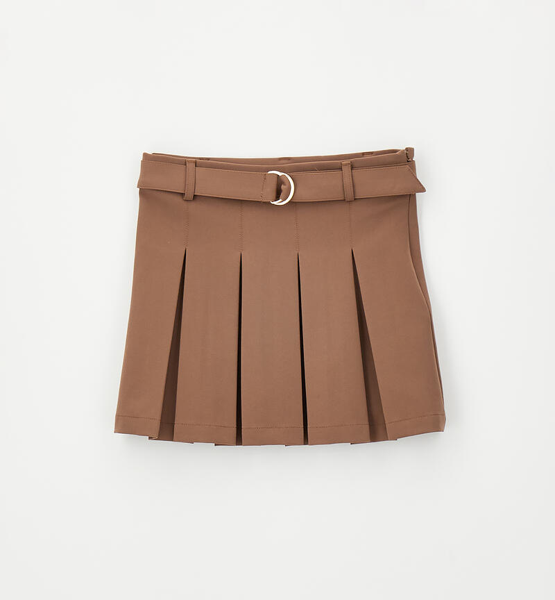 Pleated skirt for girls BROWN-1213