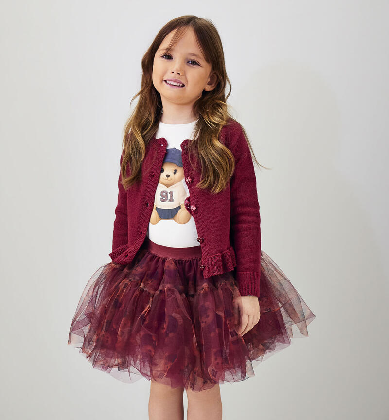 Gonna in tulle bambina BORDEAUX-BLU-6CFP
