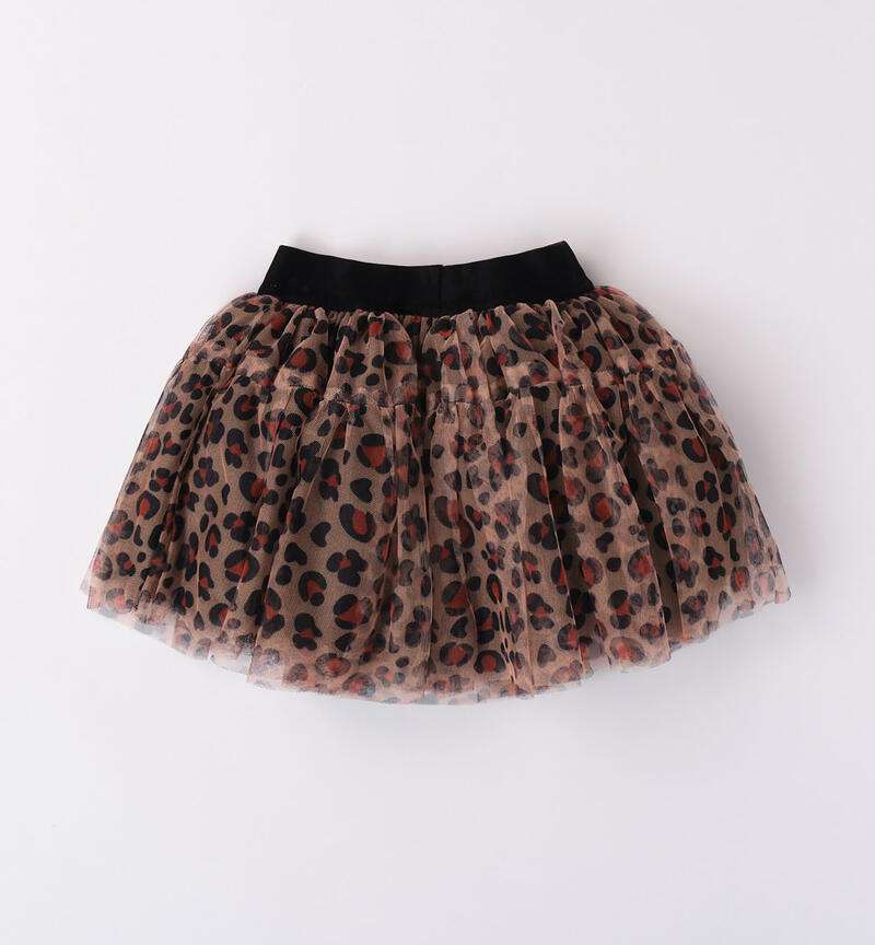 Sarabanda tulle skirt for girls from 9 months to 8 years BEIGE-ARANCIO-6K84