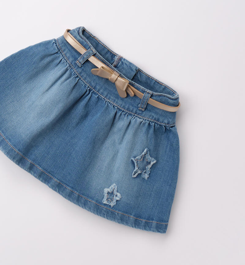 Gonna jeans bambina STONE WASHED CHIARO-7400