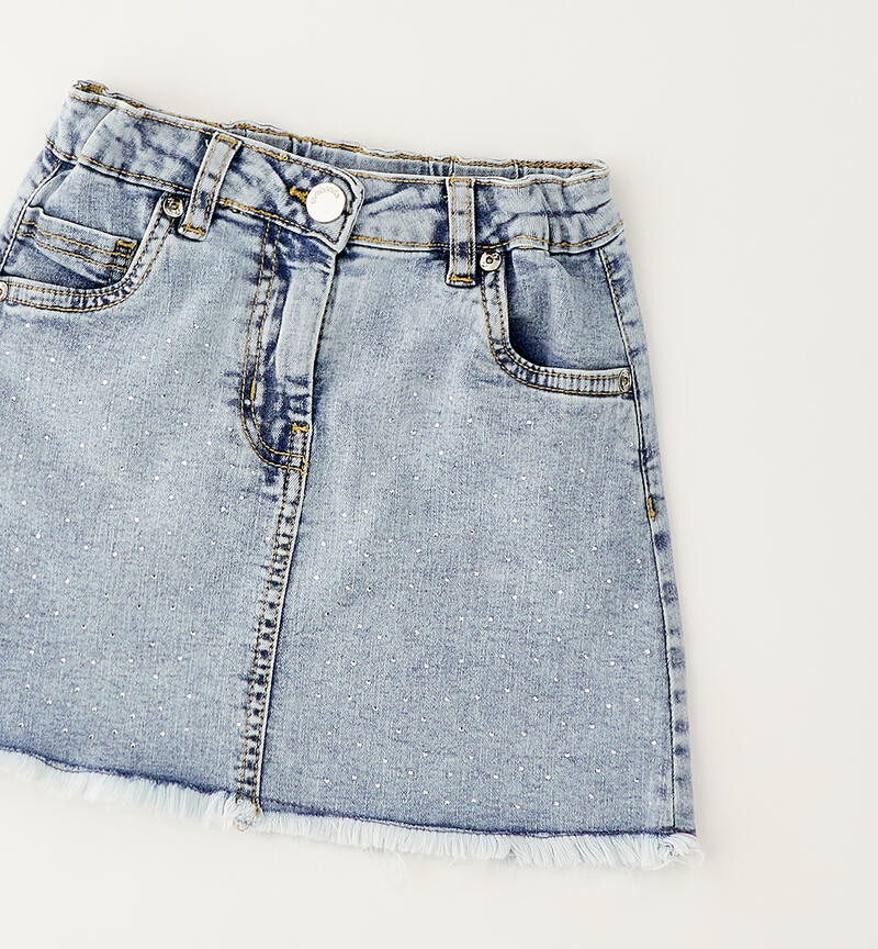 Denim skirt for girls DENIM MEDIUM BLEACH-7315