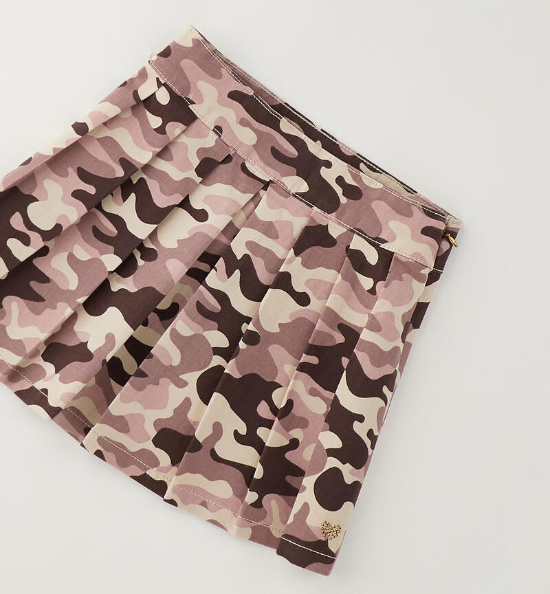 Spotted skirt for girls CACAO-ROSA-6CFM