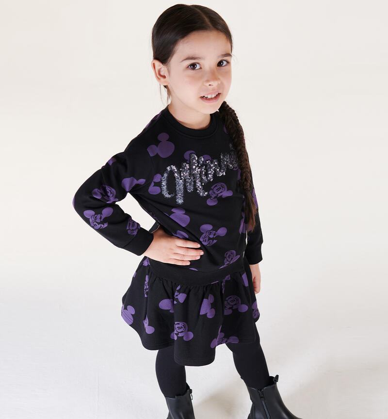 Gonna Minnie per bambina da 3 a 8 anni Sarabanda NERO-LILLA-6ADD