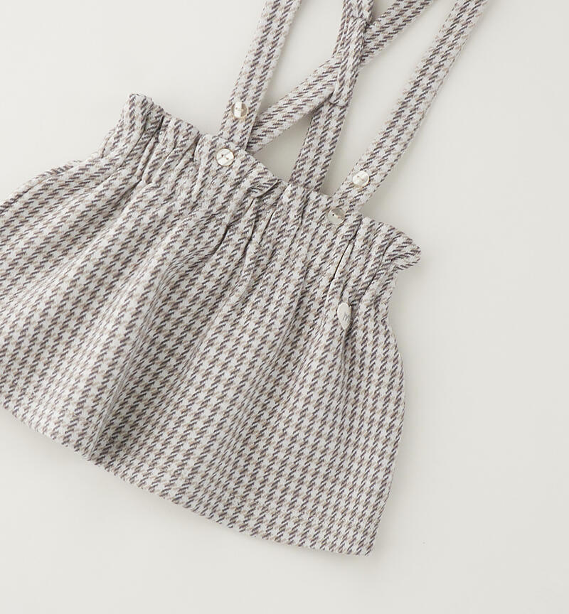 Baby skirt with suspenders BEIGE-0434