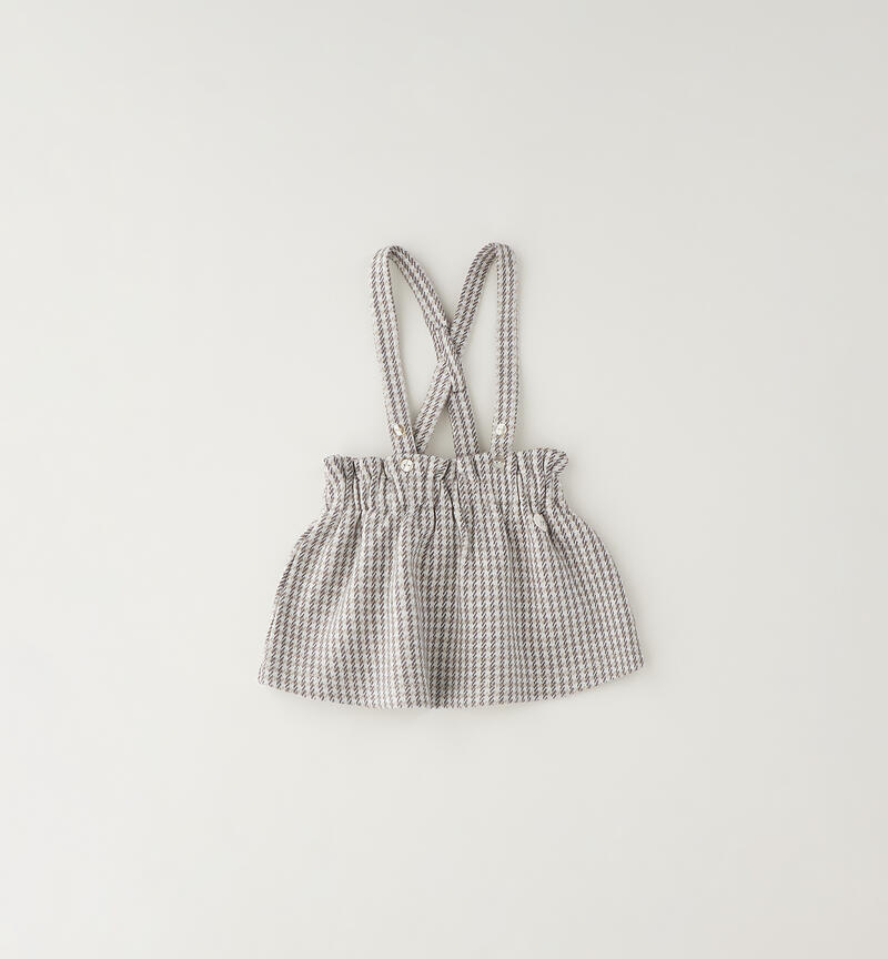 Baby skirt with suspenders BEIGE-0434