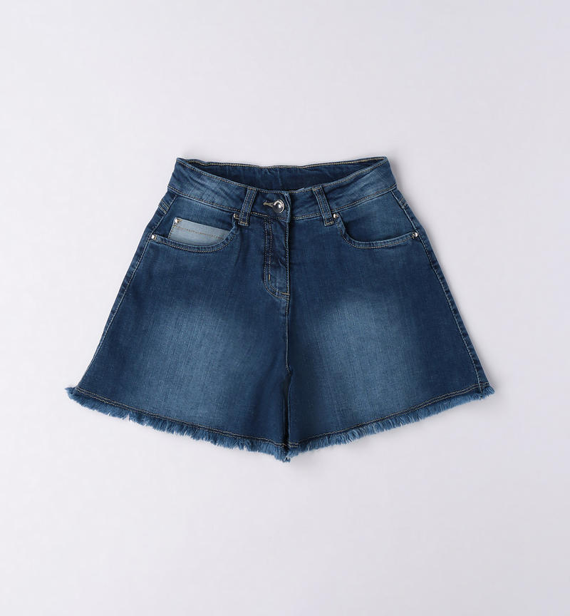 Sarabanda denim culottes for girls from 8 to 16 years STONE WASHED-7450