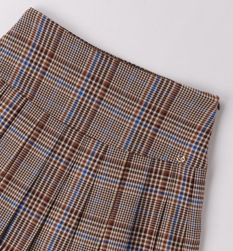 Gonna ragazza tessuto check BROWN-1137