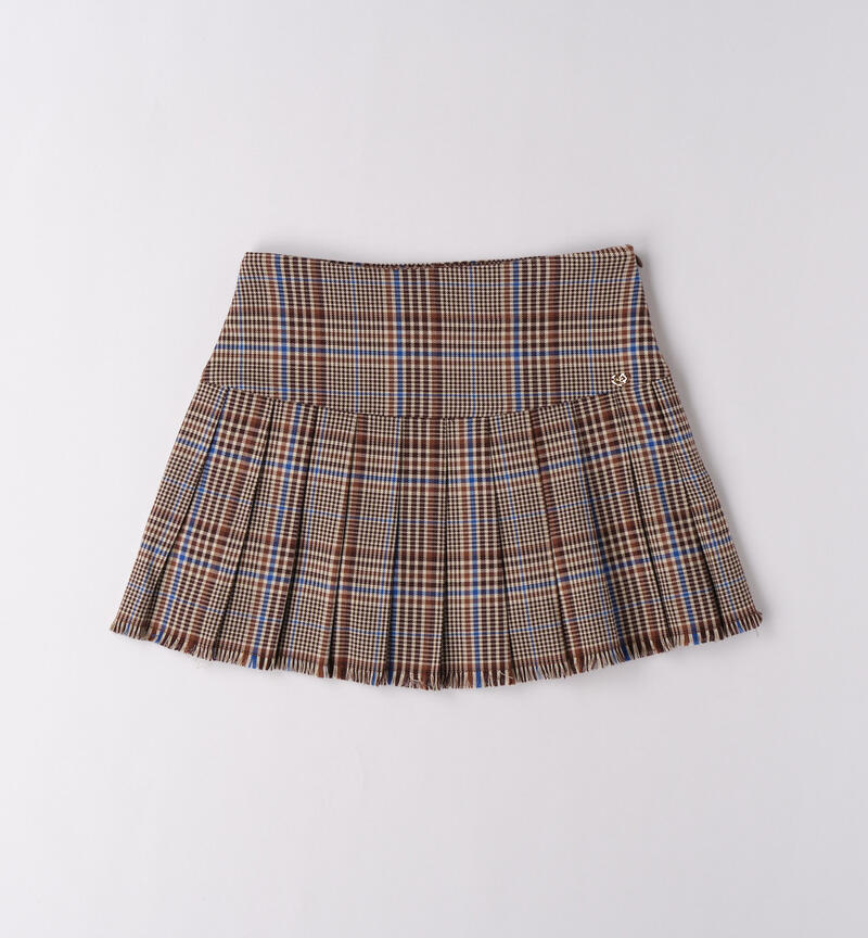 Gonna ragazza tessuto check BROWN-1137