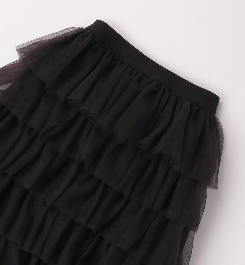Sarabanda tulle skirt for girls from 8 to 16 years NERO-0658