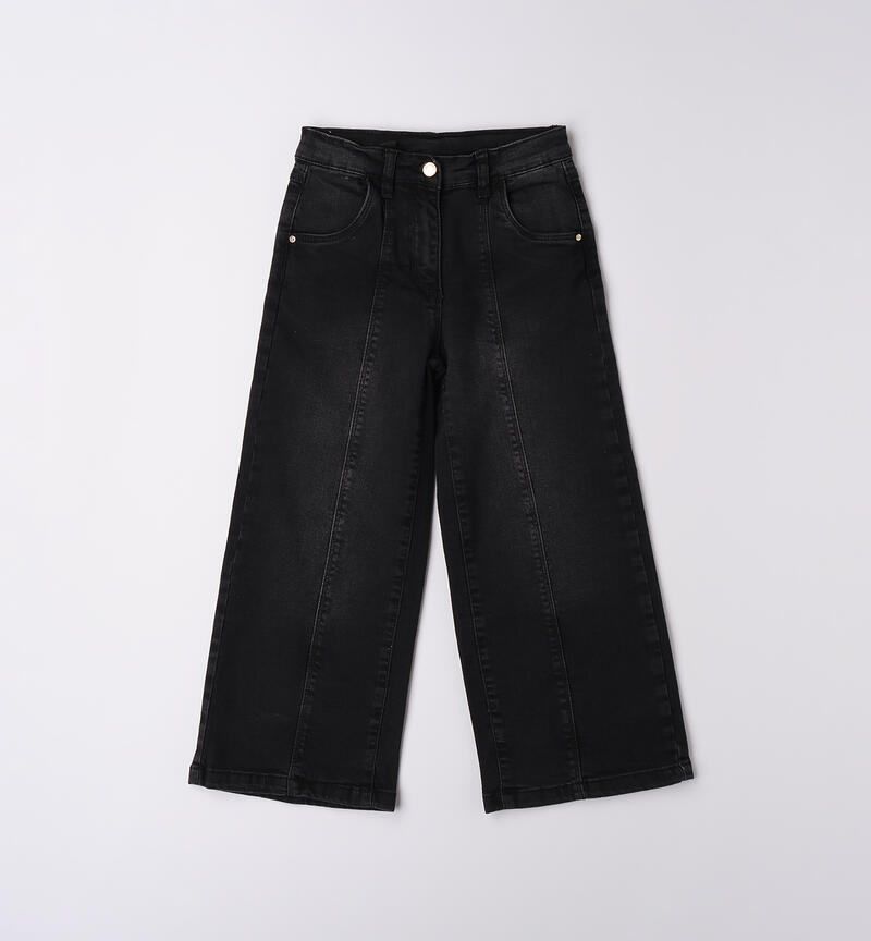 Jeans ampi bambina NERO-7990