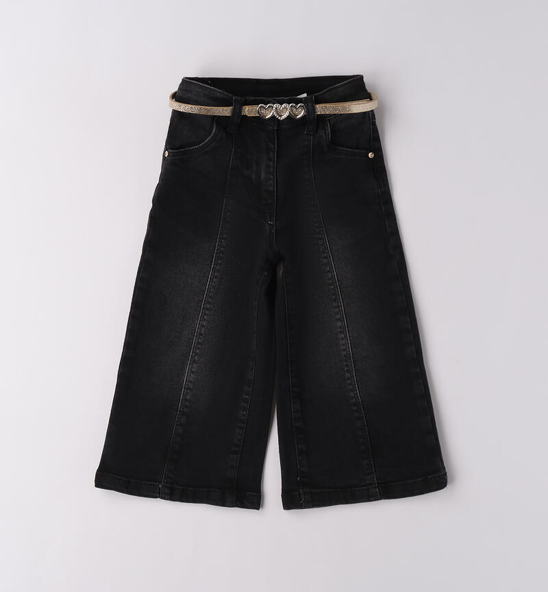 Wide-leg jeans for girls NERO-7990