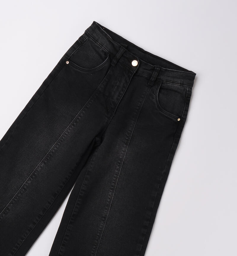 Jeans ampi bambina NERO-7990