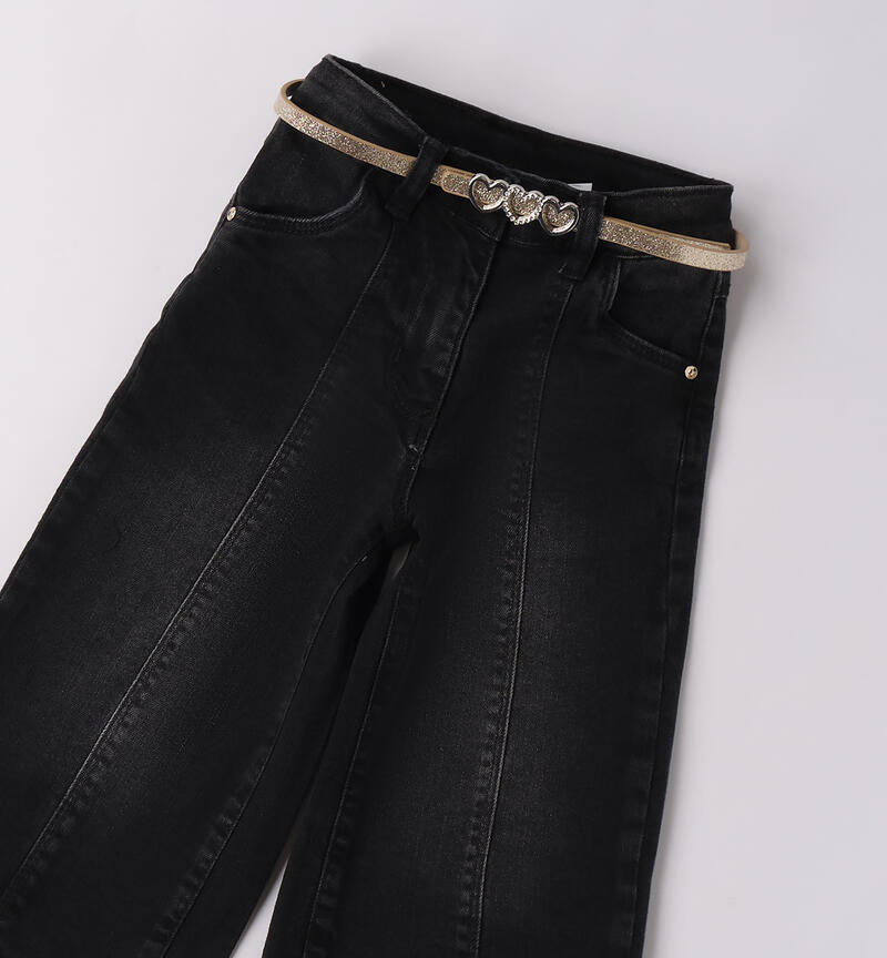 Wide-leg jeans for girls NERO-7990