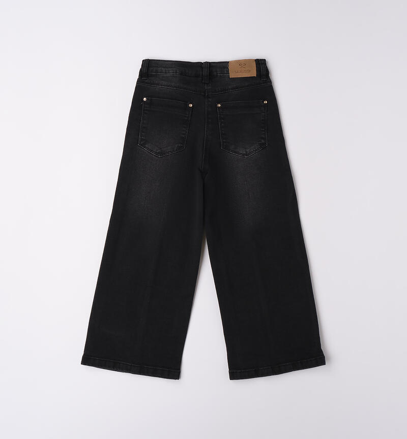 Jeans ampi bambina NERO-7990