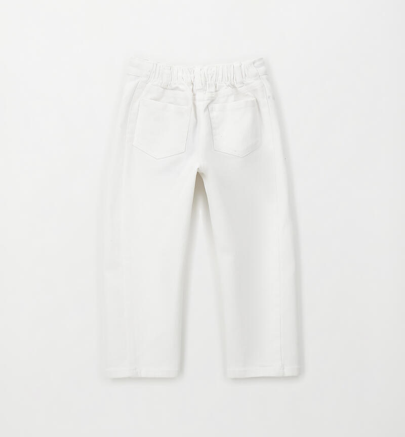 Girls' jeans with rhinestones BIANCO-0113