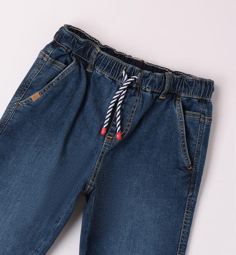 Boys' drawstring jeans STONE WASHED-7450
