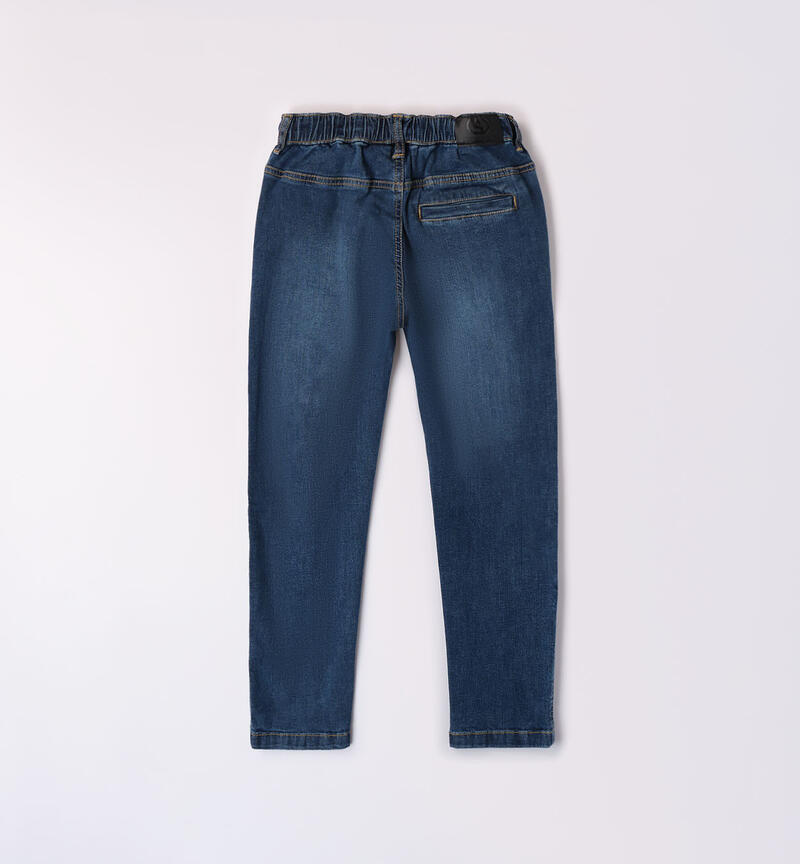 Boys' drawstring jeans STONE WASHED-7450