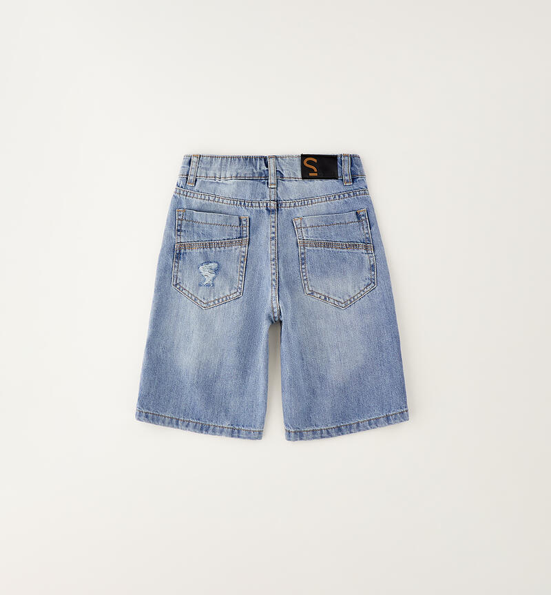 Jeans corti ragazzo BLU CHIARO LAVATO-7310