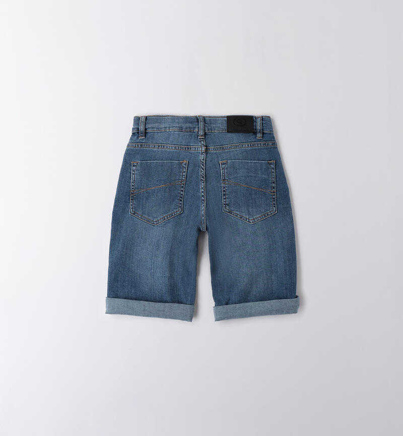 Jeans corti ragazzo STONE WASHED CHIARO-7400
