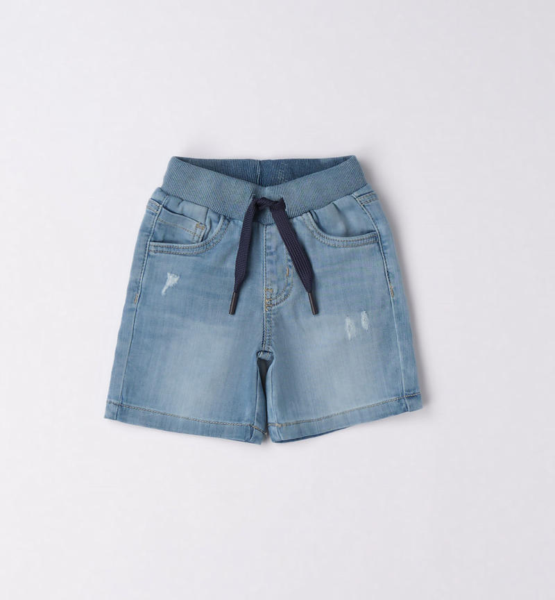 Sarabanda denim shorts for boys from 9 months to 8 years STONE BLEACH-7350