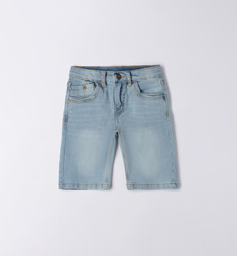 Sarabanda denim shorts for boys from 8 to 16 years BLU CHIARO LAVATO-7310